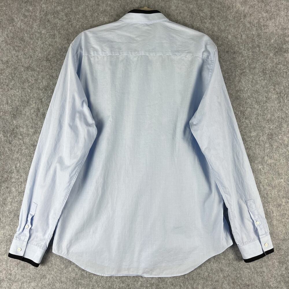 Sandro Paris Top Womens XXL Blue Button Up Cotton Long Sleeve Minimal Preppy - Picture 12 of 16